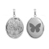 Hand Engraved Design Oval Locket in Sterling Silver with Optional Engraving (37 x 30 mm)