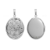 Hand Engraved Design Oval Locket in Sterling Silver with Optional Engraving (37 x 30 mm)