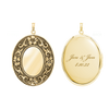 Antique Finish Embossed Oval Locket in 14K Gold Filled with Optional Engraving (29 x 23 mm - 48 x 39 mm)