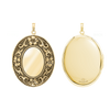 Antique Finish Embossed Oval Locket in 14K Gold Filled with Optional Engraving (29 x 23 mm - 48 x 39 mm)