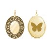 Antique Finish Embossed Oval Locket in 14K Gold Filled with Optional Engraving (29 x 23 mm - 48 x 39 mm)