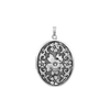 Antique Finish Embossed Oval Locket in Sterling Silver with Optional Engraving (37 x 30 mm)