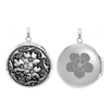 Antique Finish Embossed Round Locket in Sterling Silver with Optional Engraving (32 mm)