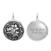 ITI NYC Antique Finish Embossed Round Locket in Sterling Silver with Optional Engraving (41 x 32 mm)