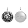 Antique Finish Embossed Round Locket in Sterling Silver with Optional Engraving (32 mm)