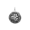 Antique Finish Embossed Round Locket in Sterling Silver with Optional Engraving (32 mm)