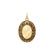 Load image into Gallery viewer, ITI NYC Antique Finish Embossed Oval Locket in 14K Gold Filled with Optional Engraving (38 x 23 mm)
