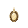 Antique Finish Embossed Oval Locket in 14K Gold Filled with Optional Engraving (29 x 23 mm - 48 x 39 mm)