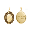 Antique Finish Embossed Oval Locket in 14K Gold Filled with Optional Engraving (29 x 23 mm - 48 x 39 mm)