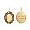 Antique Finish Embossed Oval Locket in 14K Gold Filled with Optional Engraving (29 x 23 mm - 48 x 39 mm)