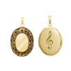 Antique Finish Embossed Oval Locket in 14K Gold Filled with Optional Engraving (29 x 23 mm - 48 x 39 mm)