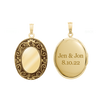 Antique Finish Embossed Oval Locket in 14K Gold Filled with Optional Engraving (29 x 23 mm - 48 x 39 mm)