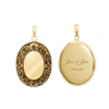 Antique Finish Embossed Oval Locket in 14K Gold Filled with Optional Engraving (29 x 23 mm - 48 x 39 mm)