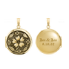 ITI NYC Antique Finish Embossed Round Locket in 14K Gold Filled with Optional Engraving (31 x 23 mm)