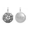 Antique Finish Embossed Round Locket in Sterling Silver with Optional Engraving (23 mm)
