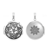 Antique Finish Embossed Round Locket in Sterling Silver with Optional Engraving (23 mm)