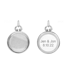 Load image into Gallery viewer, ITI NYC Round Half Locket in Sterling Silver with Optional Engraving (25 x 19 mm)
