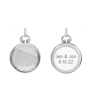 ITI NYC Round Half Locket in Sterling Silver with Optional Engraving (25 x 19 mm)