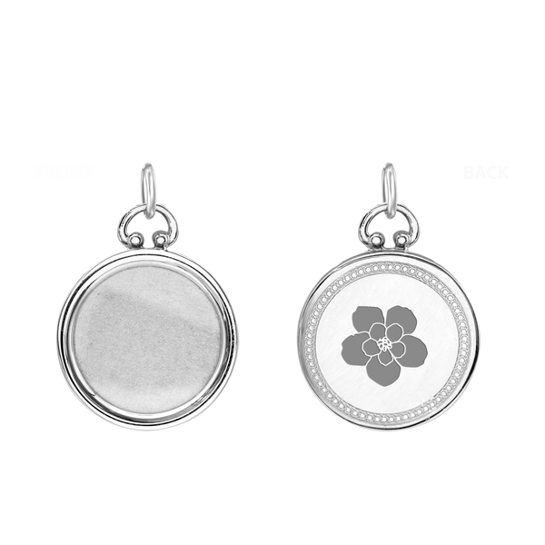 ITI NYC Round Half Locket in Sterling Silver with Optional Engraving (25 x 19 mm)