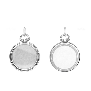 Round Half Locket in Sterling Silver with Optional Engraving (19 mm)