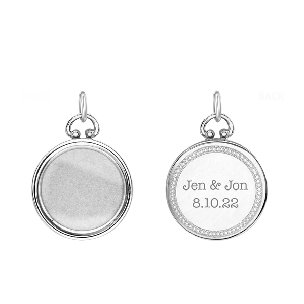 ITI NYC Round Half Locket in Sterling Silver with Optional Engraving (25 x 19 mm)