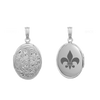 Embossed Oval Locket in Sterling Silver with Optional Engraving (21 x 16 mm)