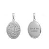 Embossed Oval Locket in Sterling Silver with Optional Engraving (21 x 16 mm)
