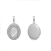 Hand Engraved Design Oval Locket in Sterling Silver with Optional Engraving (16 x 14 mm - 21 x 16 mm)