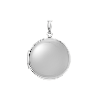 Plain Round Locket in Sterling Silver with Optional Engraving (13 mm - 32 mm)
