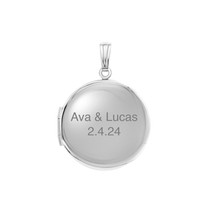 ITI NYC Plain Round Locket in Sterling Silver with Optional Engraving (20 x 14 mm - 42 x 32 mm)