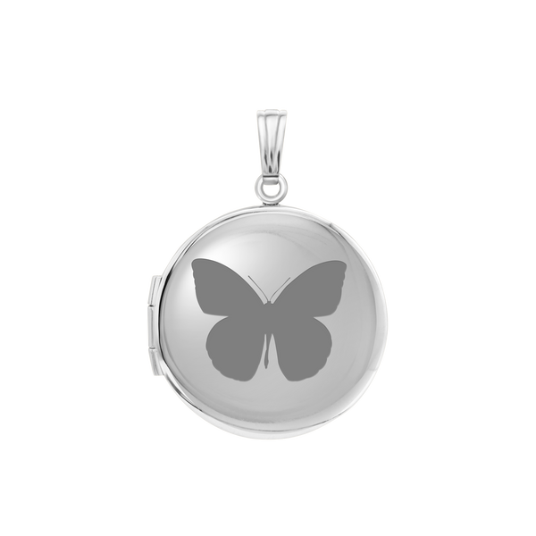 Plain Round Locket in Sterling Silver with Optional Engraving (13 mm - 32 mm)
