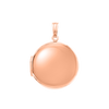 Plain Round Locket in Sterling Silver 18K Pink Gold Finish with Optional Engraving (13 mm - 32 mm)