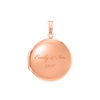 Plain Round Locket in Sterling Silver 18K Pink Gold Finish with Optional Engraving (13 mm - 32 mm)