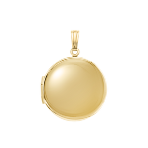 ITI NYC Plain Round Locket in Sterling Silver 18K Yellow Gold Finish with Optional Engraving (14 mm - 32 mm)