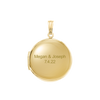 Plain Round Locket in Sterling Silver 18K Yellow Gold Finish with Optional Engraving (13 mm - 32 mm)