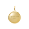 Plain Round Locket in Sterling Silver 18K Yellow Gold Finish with Optional Engraving (13 mm - 32 mm)