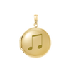 Plain Round Locket in Sterling Silver 18K Yellow Gold Finish with Optional Engraving (13 mm - 32 mm)