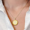 ITI NYC Plain Round Locket in Sterling Silver 18K Yellow Gold Finish with Optional Engraving (14 mm - 32 mm)