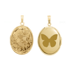 Hand Engraved Design Oval Locket in 14K Gold Filled with Optional Engraving (29 x 23 mm)