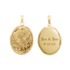 ITI NYC Hand Engraved Design Oval Locket in 14K Gold Filled with Optional Engraving (38 x 23 mm)