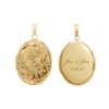 Hand Engraved Design Oval Locket in 14K Gold Filled with Optional Engraving (29 x 23 mm)