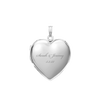Plain Heart Locket in Sterling Silver with Optional Engraving (15 mm - 26 mm)