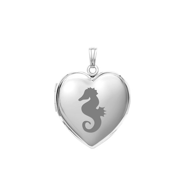 Plain Heart Locket in Sterling Silver with Optional Engraving (15 mm - 26 mm)