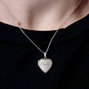 ITI NYC Plain Heart Locket in Sterling Silver with Optional Engraving (22 x 15 mm - 34 x 26 mm)