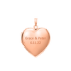 ITI NYC Plain Heart Locket in Sterling Silver 18K Rose Gold Finish with Optional Engraving (22 x 15 mm - 34 x 26 mm)