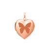 Plain Heart Locket in Sterling Silver 18K Pink Gold Finish with Optional Engraving (15 mm - 26 mm)
