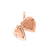 ITI NYC Plain Heart Locket in Sterling Silver 18K Rose Gold Finish with Optional Engraving (22 x 15 mm - 34 x 26 mm)