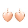 Plain Heart Locket in Sterling Silver 18K Pink Gold Finish with Optional Engraving (15 mm - 26 mm)