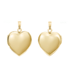 Plain Heart Locket in Sterling Silver 18K Yellow Gold Finish with Optional Engraving (15 mm - 26 mm)
