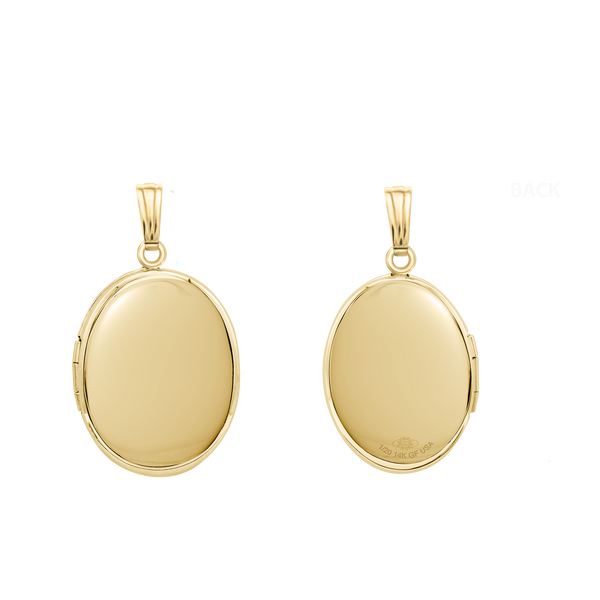 ITI NYC Plain Oval Locket in 14K Gold Filled with Optional Engraving (23 x 14 mm - 45 x 30 mm)